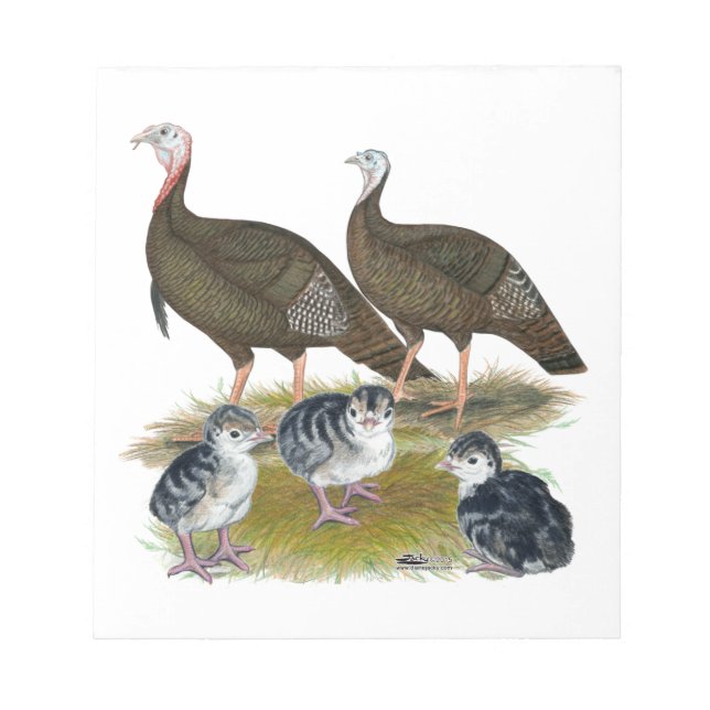 Bloc-note Dindes Famille Sauvage de l'Est (Devant)