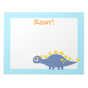 Bloc-note Dinosaure bleu mignon de Stegosaurus pour des