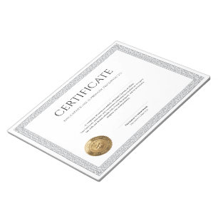 Bloc-note Diplôme Classique Élégant avec sceau à feuille d'o