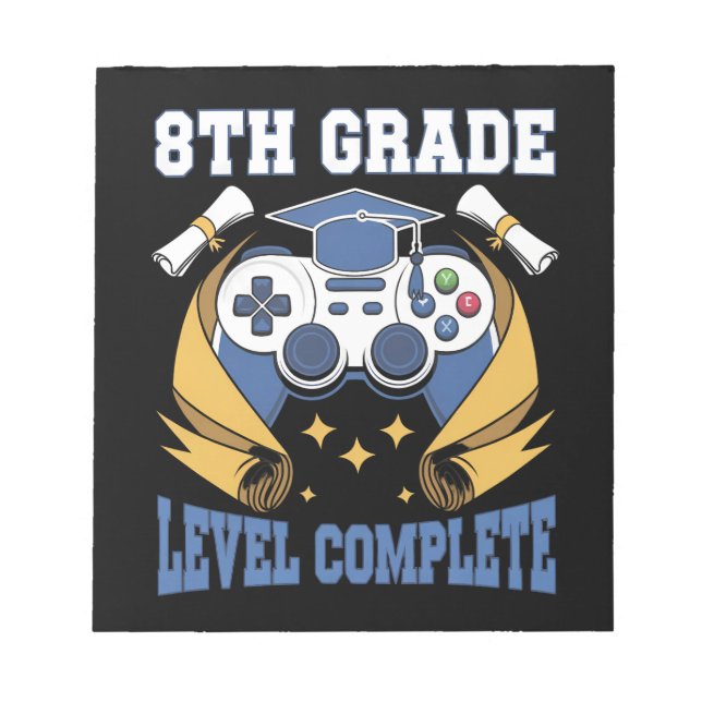 Bloc-note Diplômé de 8e année niveau complet jeu jeux vidéo  (Devant)