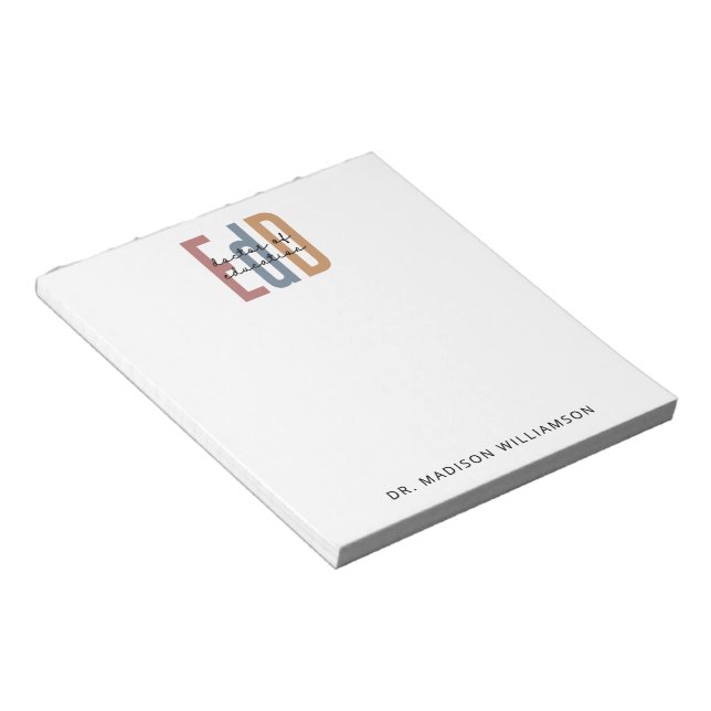 Bloc-note Diplôme D'Études De L'EdD Personnalisé (Incliné)