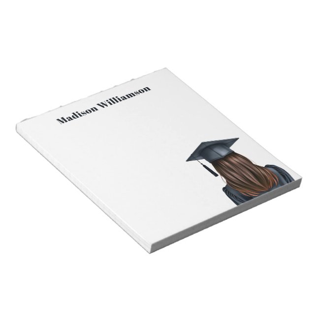 Bloc-note Diplômée moderne personnalisée Femme Diplômée (Incliné)