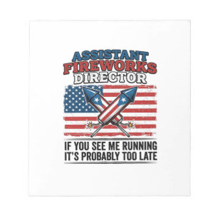 Bloc-note Directeur adjoint de feux d'artifice T-shirt patri