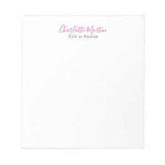 Bloc-note Directeur Consultant en Chef Blanc Rose Profession