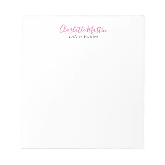 Bloc-note Directeur Consultant en Chef Blanc Rose Profession (Devant)