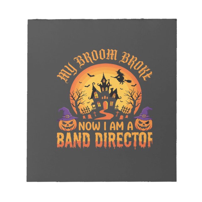 Bloc-note Directeur de groupe de Halloween Balai de sorcière (Devant)