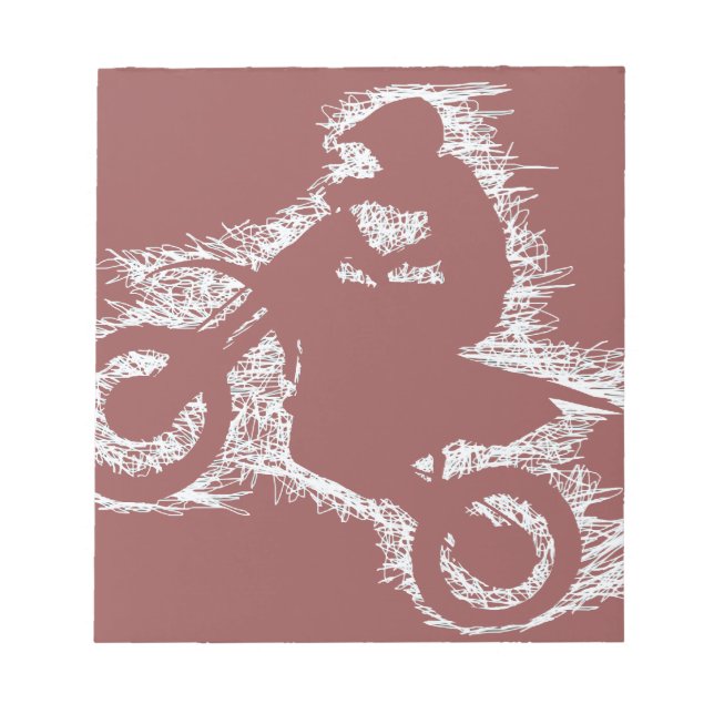 Bloc-note DIRT BIKE ( gribouillis blanc ) (Devant)
