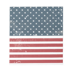 Bloc-note distressed american flag