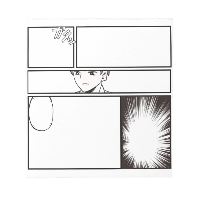 Bloc-note  DIY Manga Comic Strip – Blank Panel with Japanes (Devant)