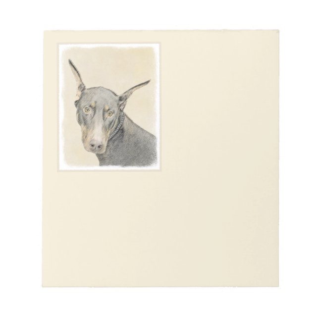 Bloc-note Doberman Pinscher Peinture - Art Chien original (Devant)