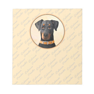 Bloc-note Doberman Pinscher Peinture non découpée Art origin