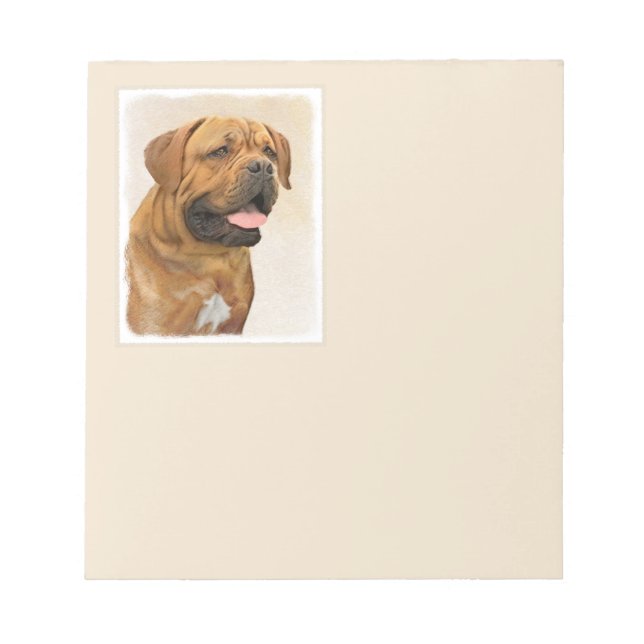 Bloc-note Dogue de Bordeaux Peinture - Cute Original Chien A (Devant)