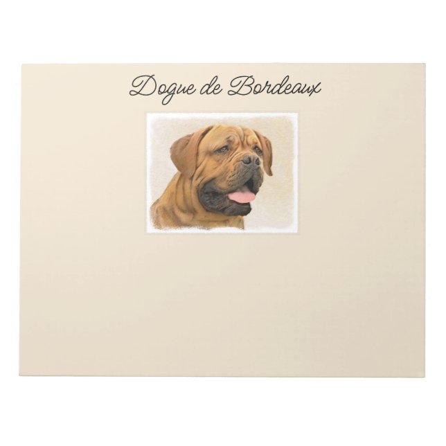 Bloc-note Dogue de Bordeaux Peinture - Cute Original Chien A (Devant)