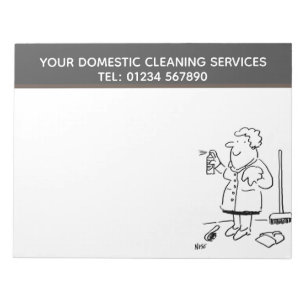 Bloc-note Domestic Cleaning Services Cartoon to Personalise