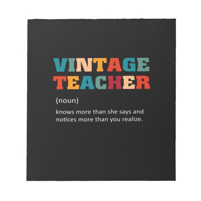 Bloc-note Don de l'enseignant Enseignant Vintage (Devant)