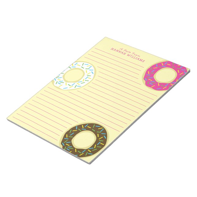 Bloc-note Donuts Cute Kid's Papeterie Personnalisée (Incliné)