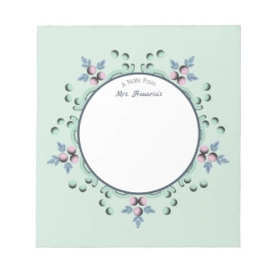 Bloc-note Doodles de Mandala turquoise moderne rose