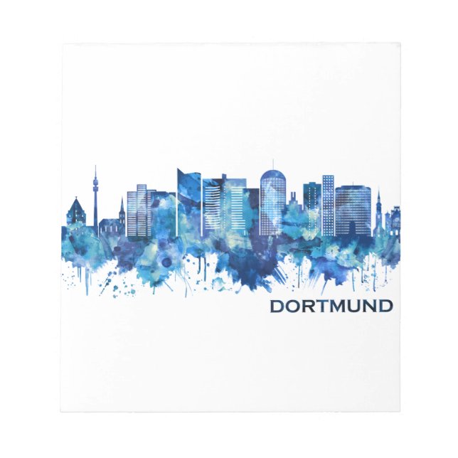 Bloc-note Dortmund Allemagne Skyline Blue (Devant)
