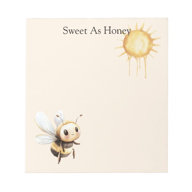 Bloc-note Doux comme le soleil abeille mignonne heureuse (Devant)
