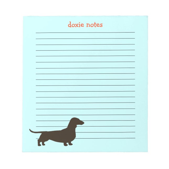 Bloc-note Doxie Notes Dachshund Silhouette (Devant)