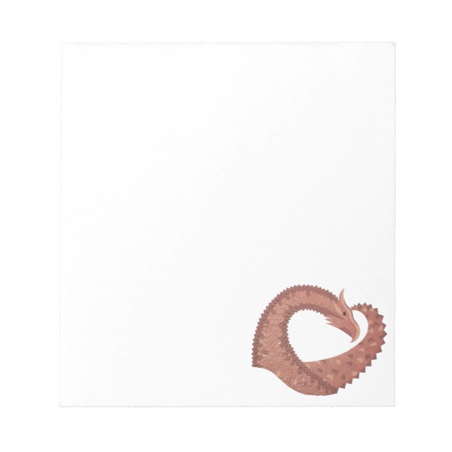 Bloc-note Dragon cardiaque Brown en blanc (Devant)