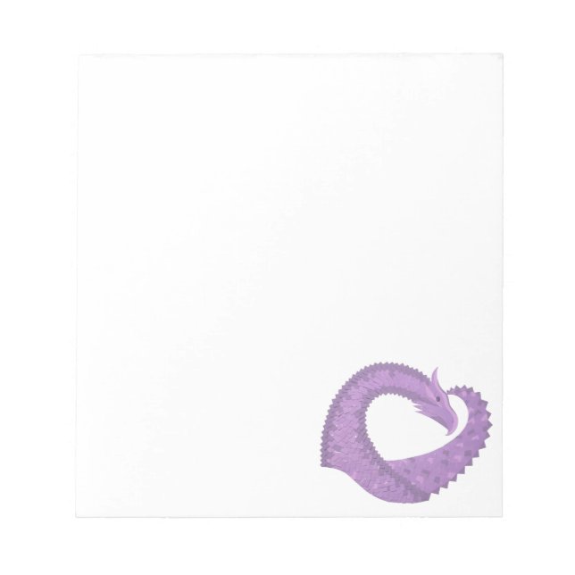 Bloc-note Dragon de coeur violet de lavande blanc (Devant)