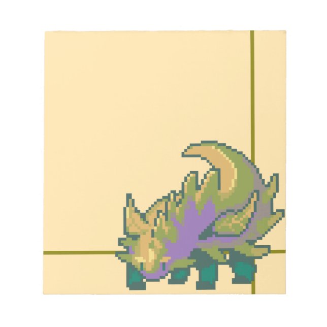 Bloc-note Dragon feuille Pixel art (Devant)