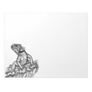 Bloc-note Dragon sur le Rocher, design noir et blanc