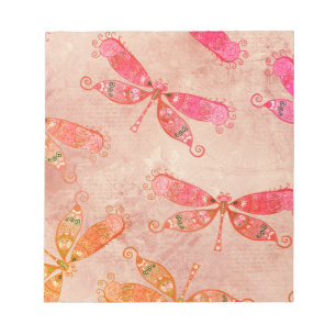 Bloc-note Dragonflies Boho en rose
