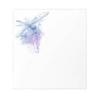 Dragonfly originale aquarelle dans Blue Mauve Natu