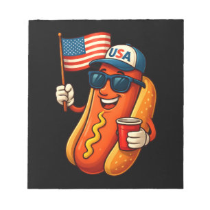 Bloc-note Drapeau 4 juillet Hotdog Funny Patriotique USA