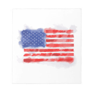 Bloc-note Drapeau américain à l'aquarelle pour les vétérans
