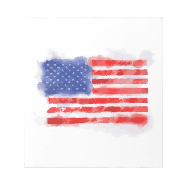Bloc-note Drapeau américain à l'aquarelle pour les vétérans  (Devant)
