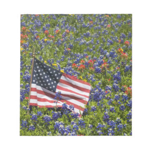 Bloc-note Drapeau américain dans un champ de bleuets, 2
