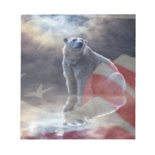 Bloc-note Drapeau américain de l'Ours polaire de l'Alaska
