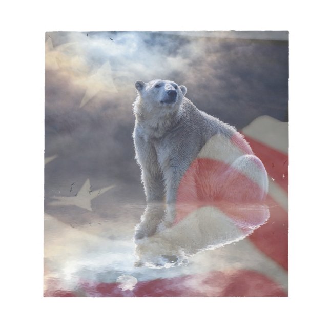 Bloc-note Drapeau américain de l'Ours polaire de l'Alaska (Devant)