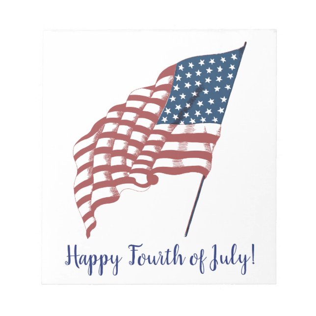 Bloc-note Drapeau américain patriotique vintage au vent (Devant)