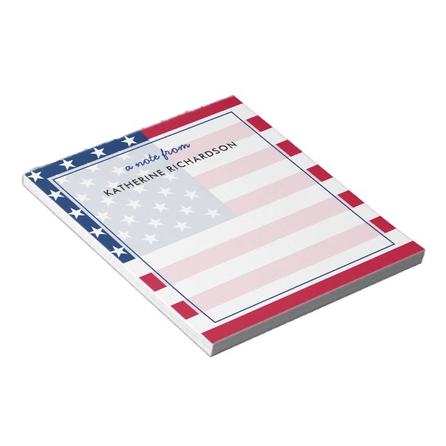 Bloc-note Drapeau américain personnalisé Patriotique USA (Incliné)