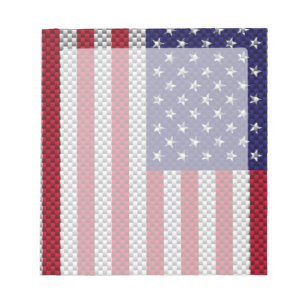 Bloc-note Drapeau américain sur la fibre de carbone