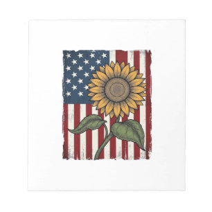 Bloc-note Drapeau Américain Tournesol Vintage
