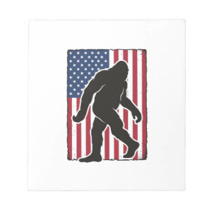 Bloc-note Drapeau américain vintage silhouette Bigfoot vecte