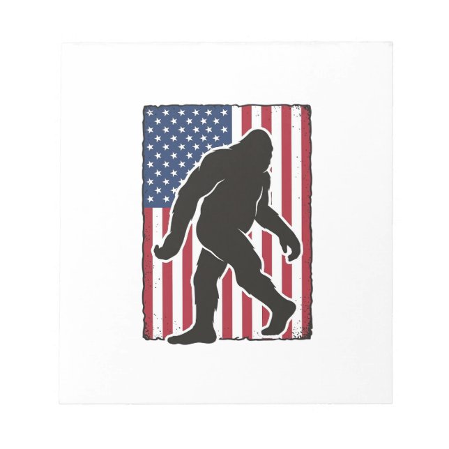 Bloc-note Drapeau américain vintage silhouette Bigfoot vecte (Devant)