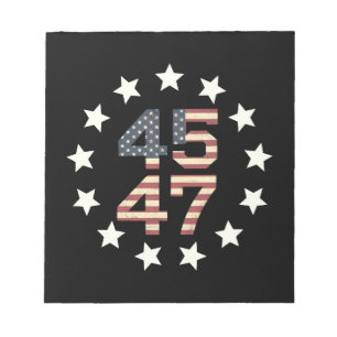 Bloc-note Drapeau américain vintage Trump 45 47 étoiles USA