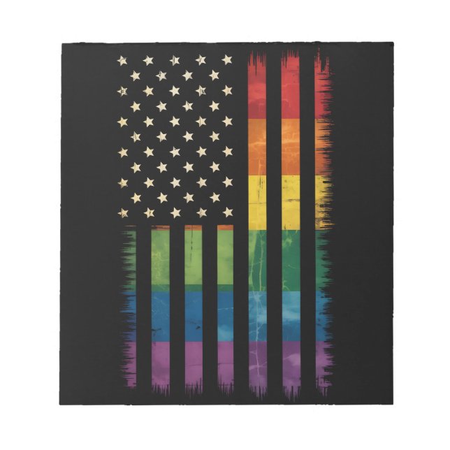 Bloc-note Drapeau arc-en-ciel en détresse de la fierté LGBTQ (Devant)