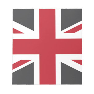 Bloc-note Drapeau cool gris rouge Union Jack britannique (UK