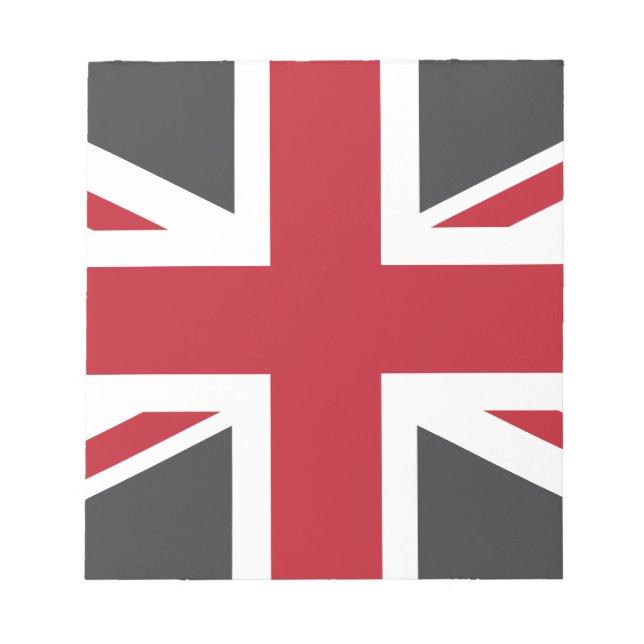 Bloc-note Drapeau cool gris rouge Union Jack britannique (UK (Devant)
