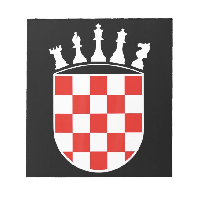 Bloc-note Drapeau croate couleurs Joueur d'échecs cadeaux po (Devant)