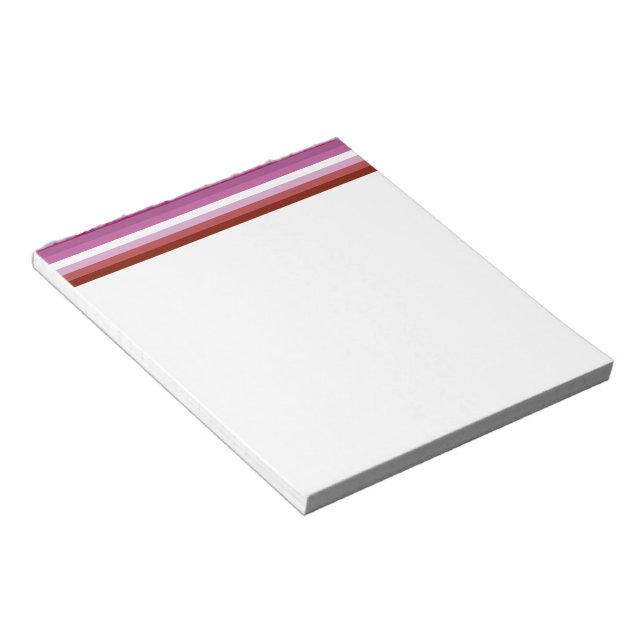 Bloc-note Drapeau de fierté lesbienne de SlipperyJoe's fémin (Incliné)