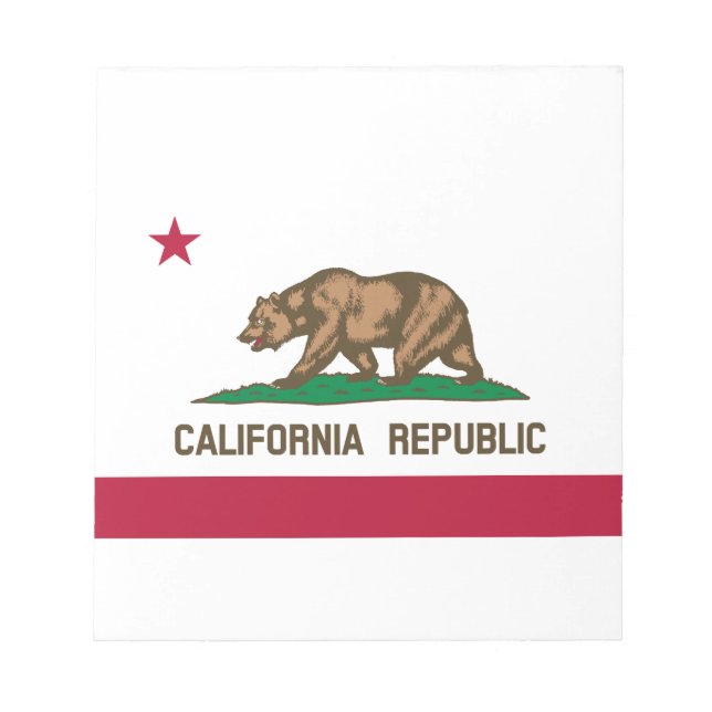 Bloc-note Drapeau de l'État de la République de Californie (Devant)