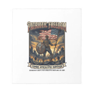 Bloc-note Drapeau de rouille patriotique Survivant Apocalyps